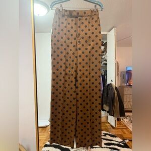 Zara Brown and Black Polka Dot Trousers